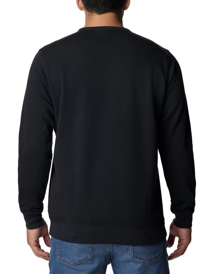 Logo Fleece Crew Top in Black