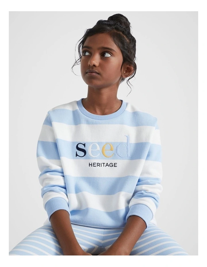 Core Logo Sweat Top in Blue Jay
