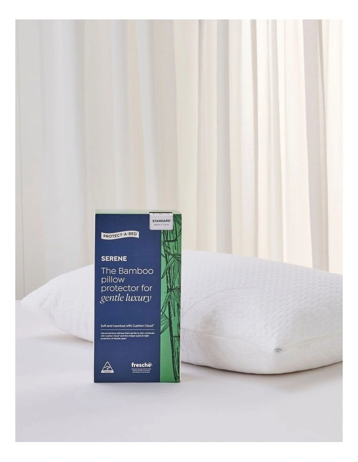 Serene Bamboo Jacquard Pillow Protector in White
