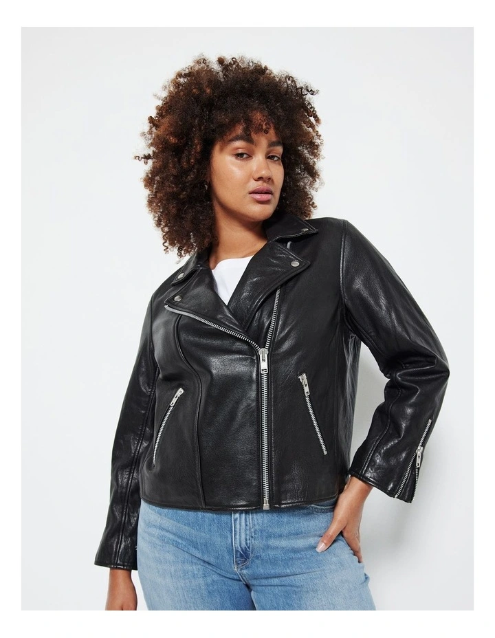 The Leather Biker Jacket in Black
