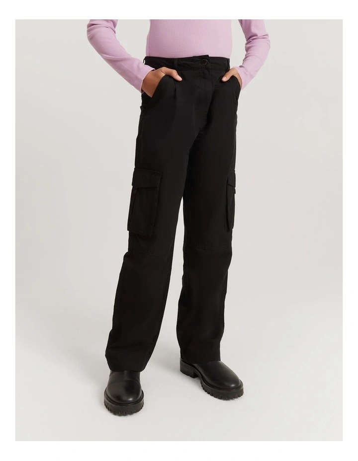 Teen Cargo Pant in Black