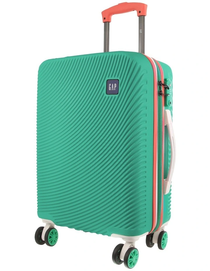 Stripe 56cm Hard-Shell Cabin Suitcase in Turquoise