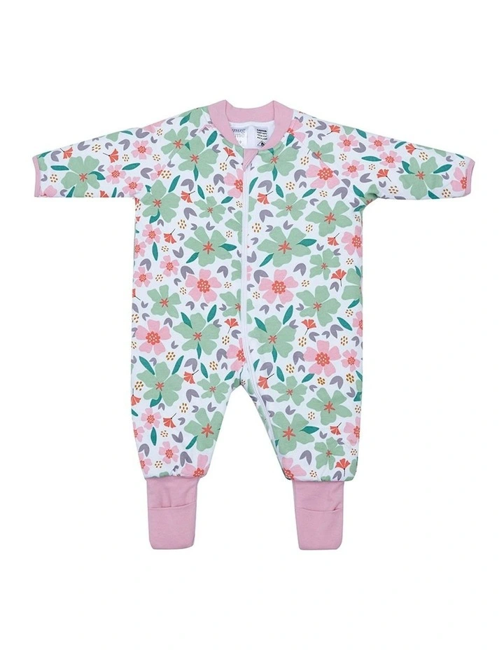 Lined Footless Padded Blanket Sleeper in Floral