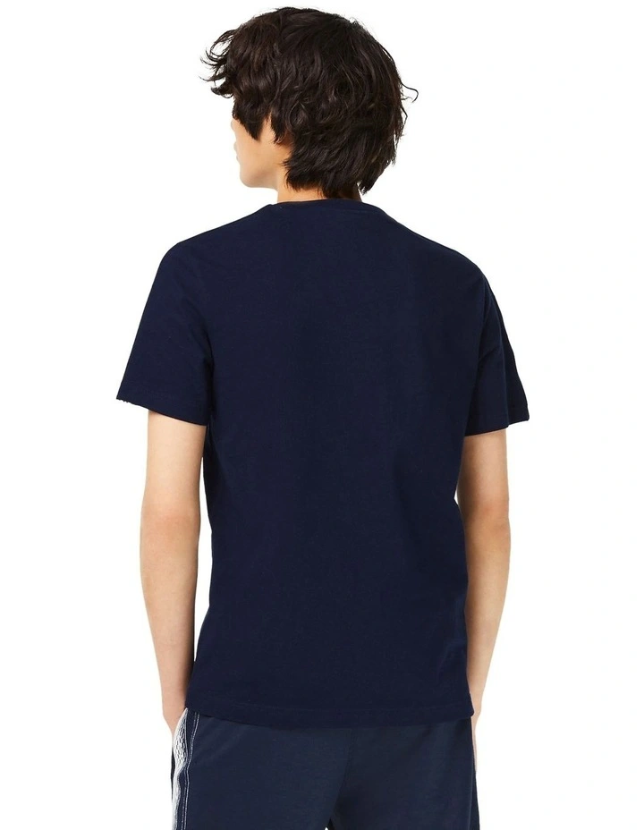 Logo Tape Jersey T-shirt in Navy