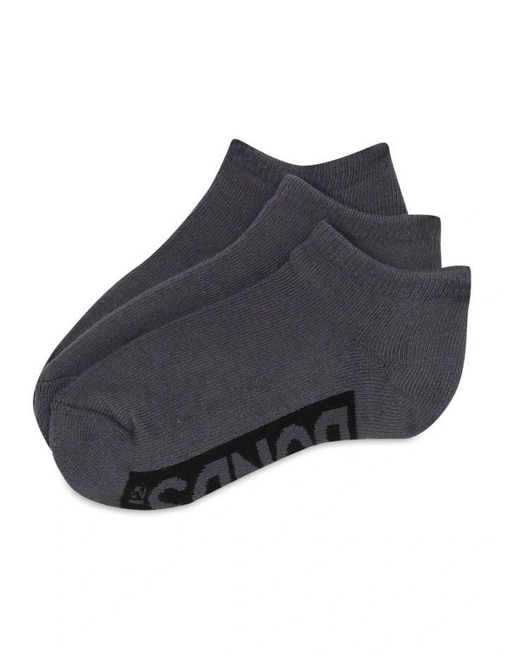 Kids Cushioned Low Cut Socks 3 Pack in Grey