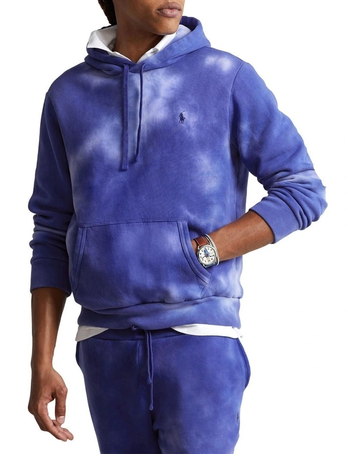 Tie-Dye Fleece Hoodie in Blue