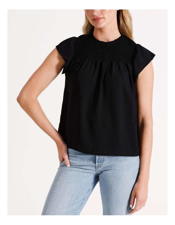 Nelly Smock Top in Black