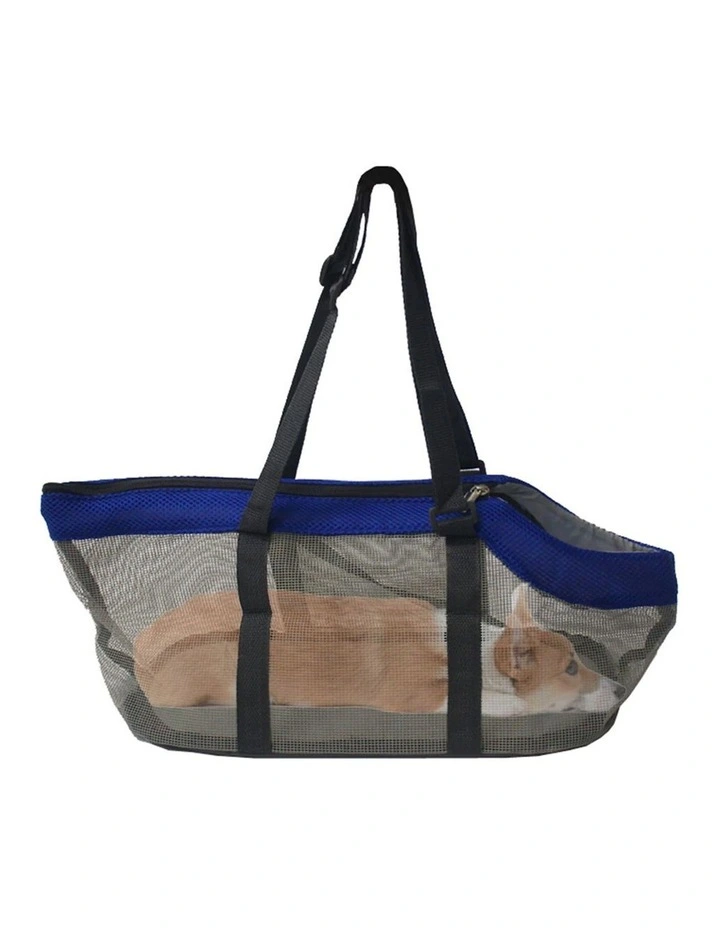 Breathable Net Mesh Pet Carrier Bag in Grey