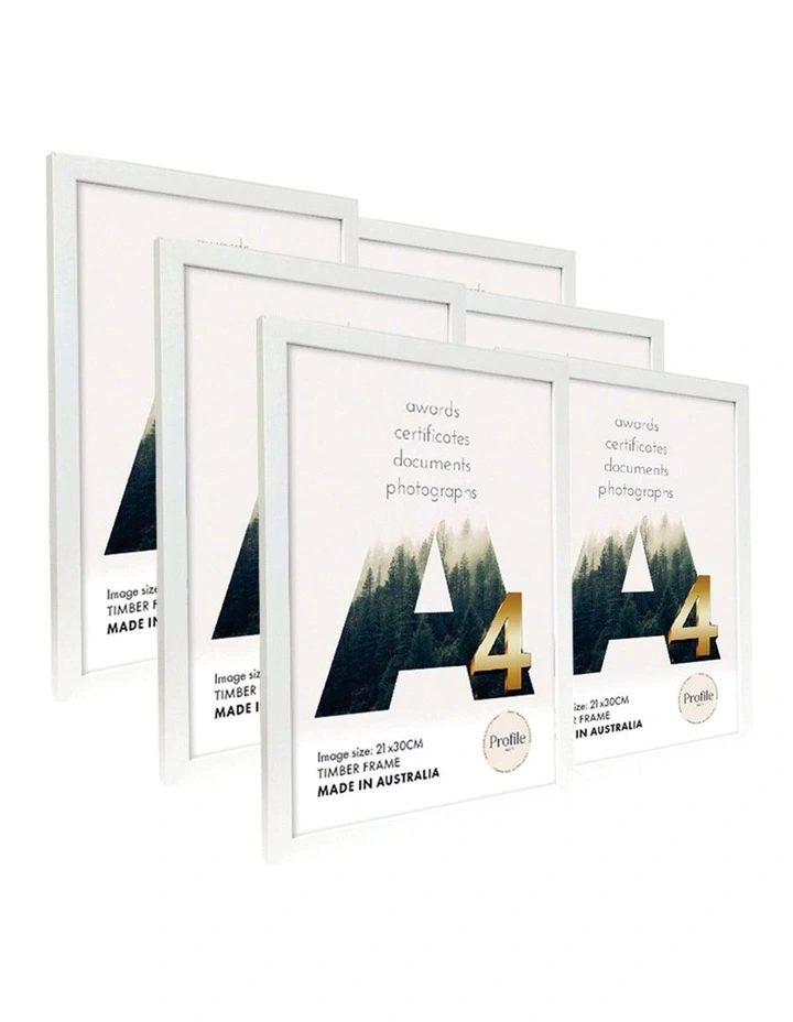 Australia Made Certificate Photo Frame A4 (6 Pack) in White