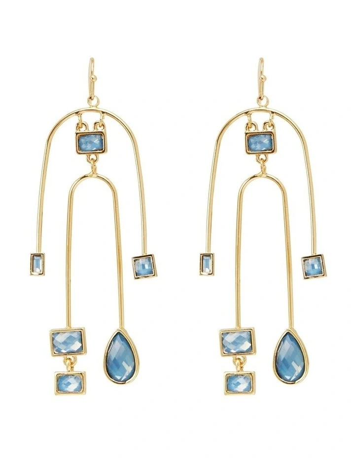 Stone Arch Statement Earring in Pale Blue