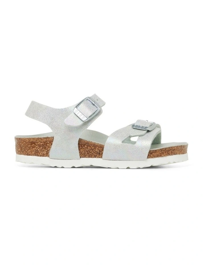 Rio Iridescent Narrow Sandals in Lt Green