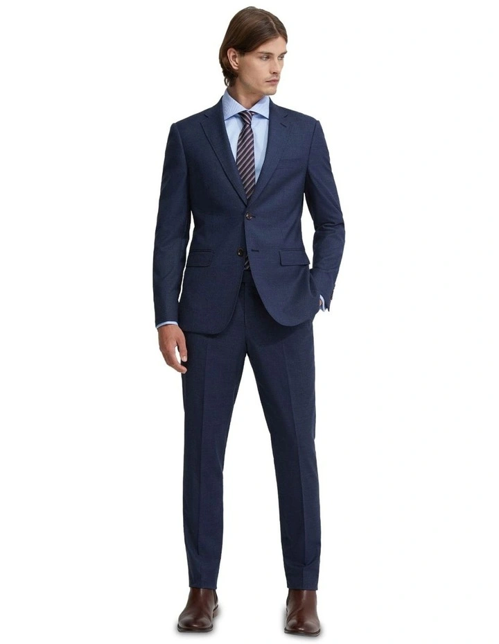 Byron Wool Suit Jacket in Navy Check