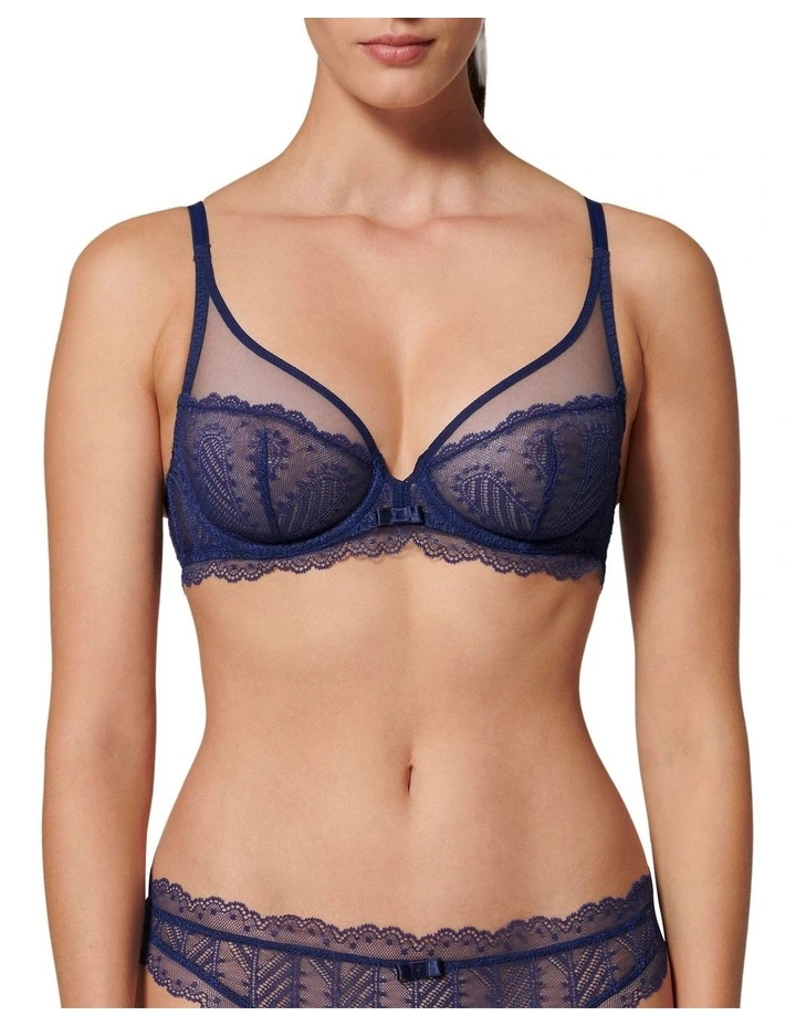 Canopee Full Cup Plunge Bra in Blue