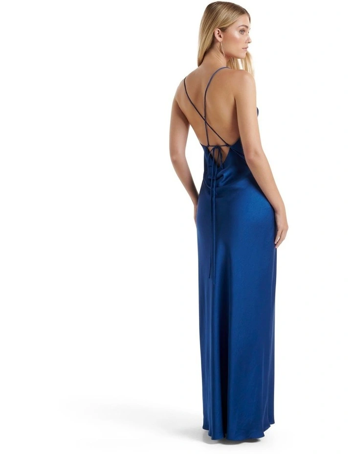 Blair Back Detail Maxi Dress in Blue