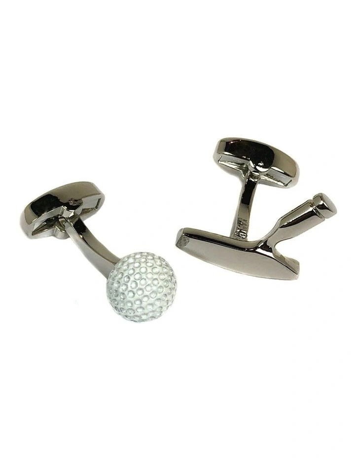 Golf Putter & Ball Cufflink in Silver