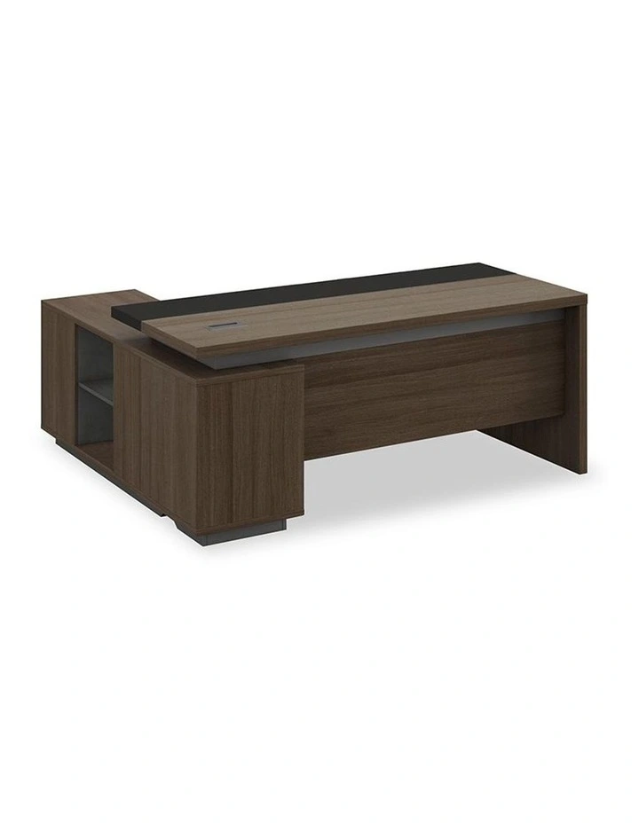 Carter Executive Office Desk Right Return 180cm Coffee Charcoal