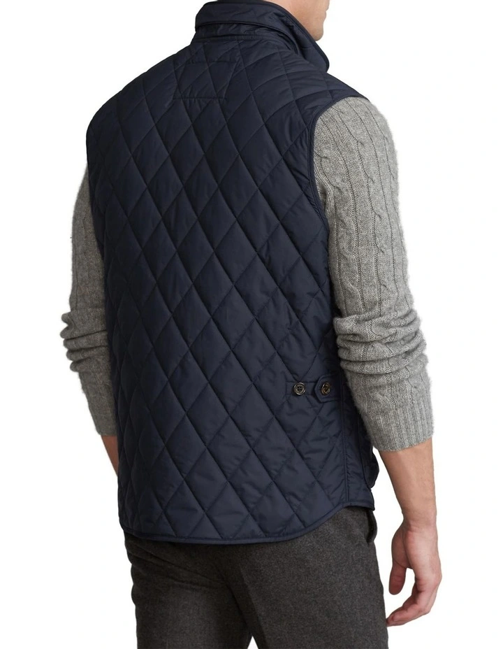 Water-Repellent Quilted Vest Navy