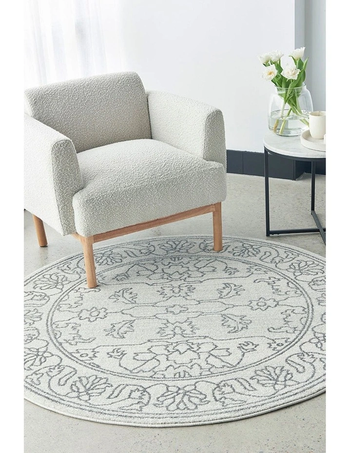 Paradise Bjorn Round Rug in White