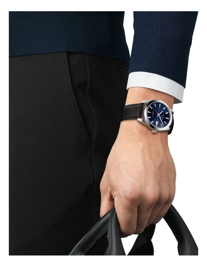 Gentleman Powermatic 80 Silicium T1274071604101 Automatic Watch in Blue