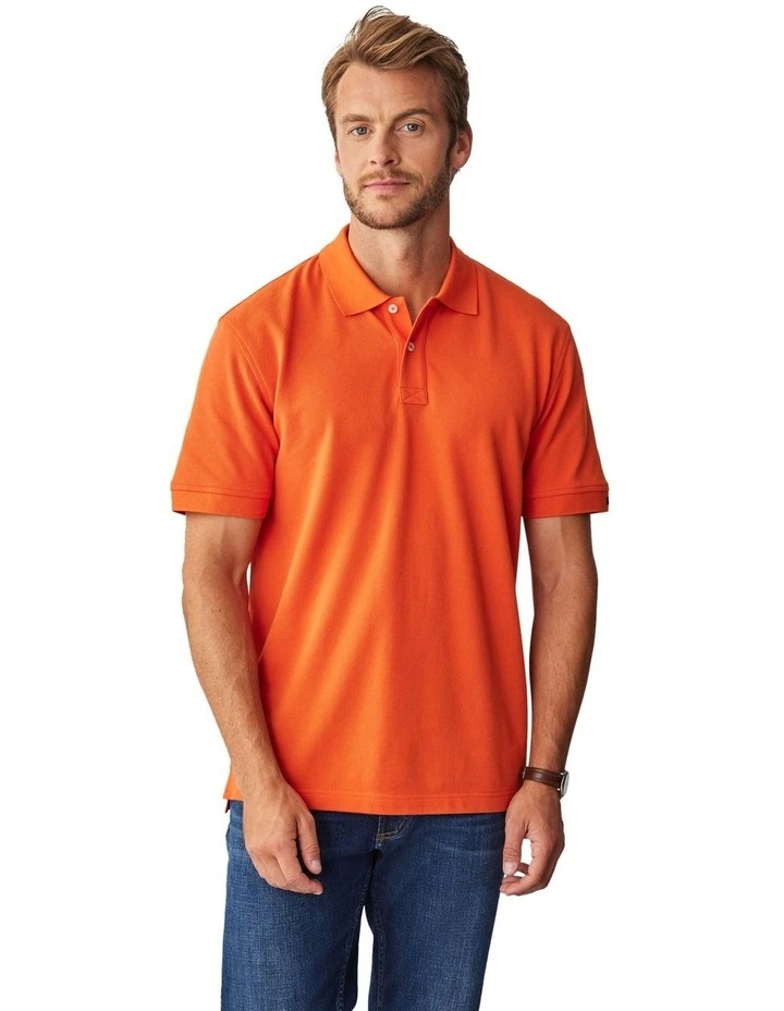 Classic Pique Polo Shirt in Burnt Orange