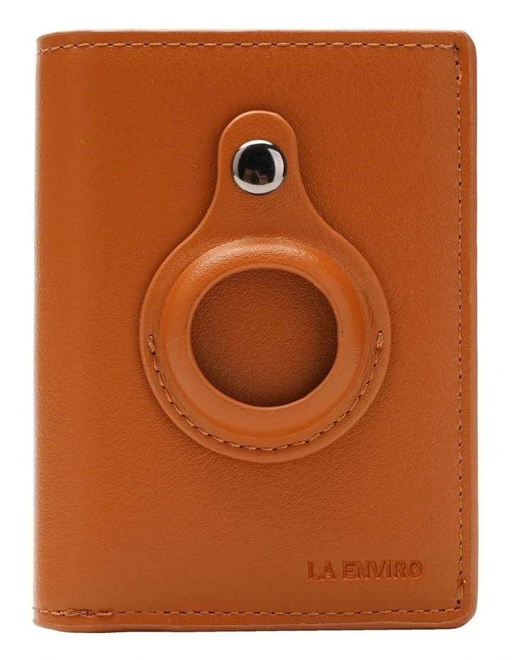 Fitzroy Air Tag Trackable Vegan Leather Wallet in Tan