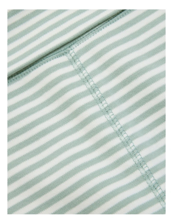 Organically Grown Cotton Stripe Soft Pant in Fern
