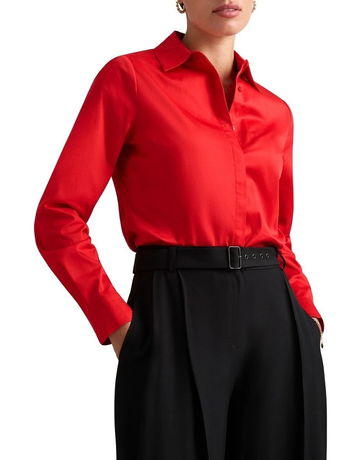 Linnea Cotton Shirt in Chilli