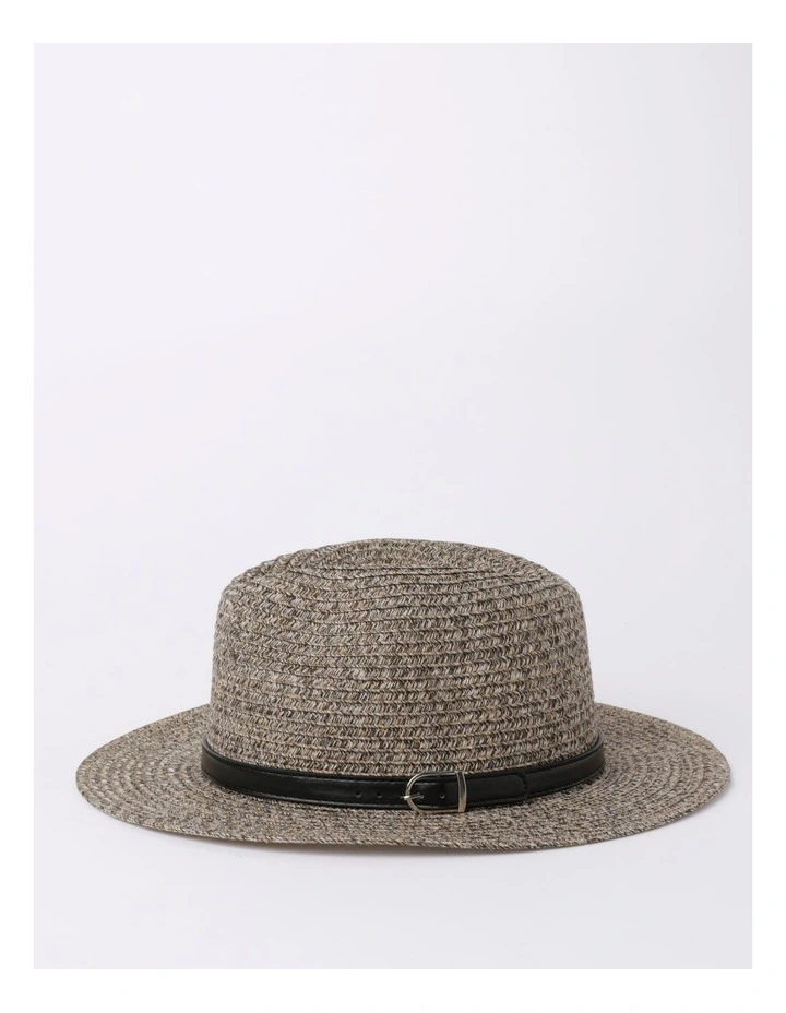 Crushie Panama Hat in Brown/Black Marle