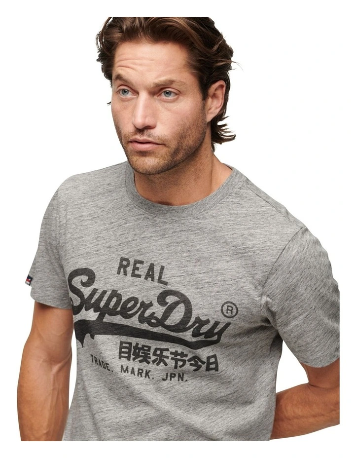 Vintage Logo T-shirt in Athletic Grey Marl