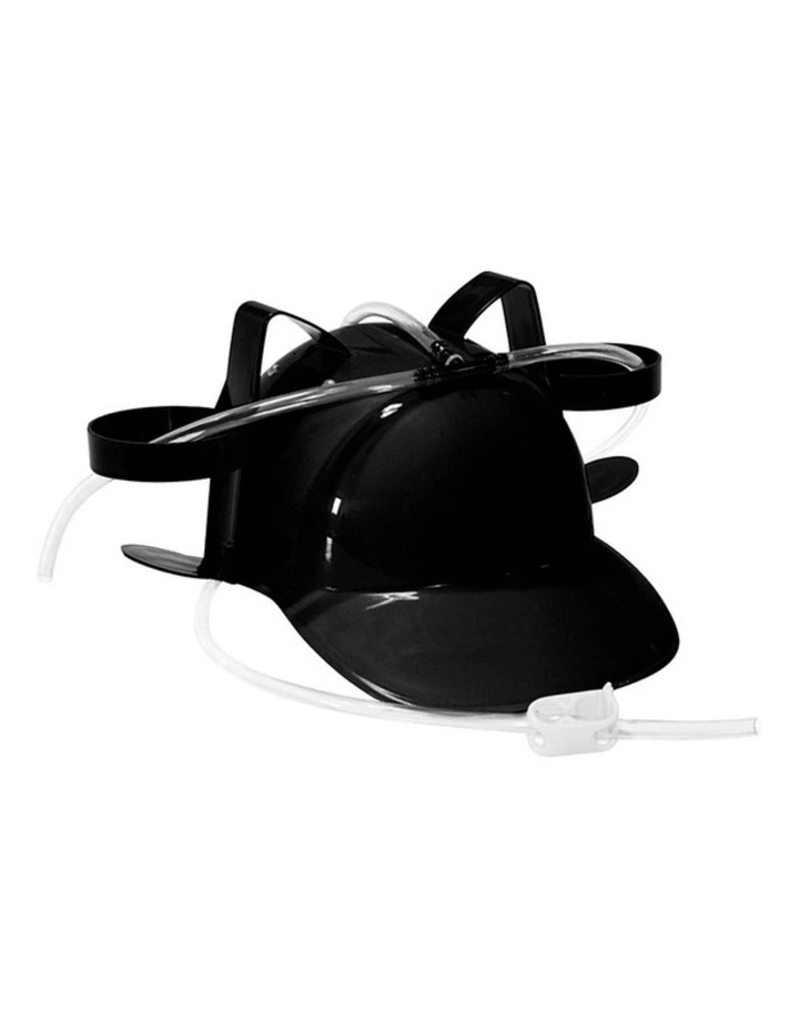 Beer Drinking Helmet Costume in Black