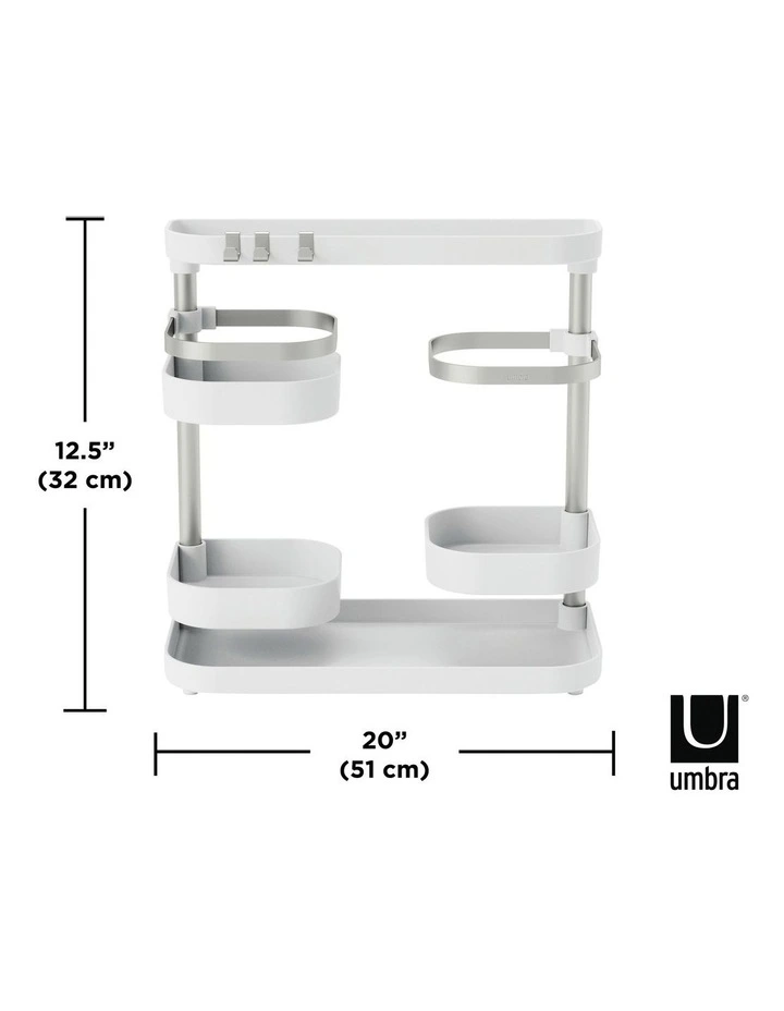 Holster Multilevel Organiser in White/Nickel