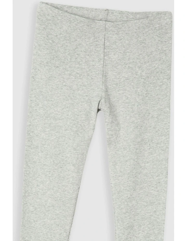 Solid Rib Legging in Light Grey Marle