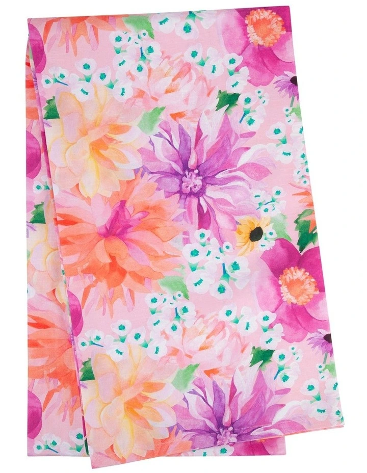 Teas & C's Dahlia Daze Cotton Rectangular Tablecloth 270x150cm in Multi