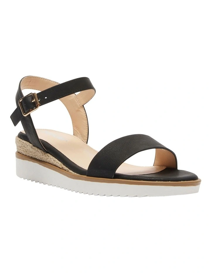 Verona Sandals in Black Smooth