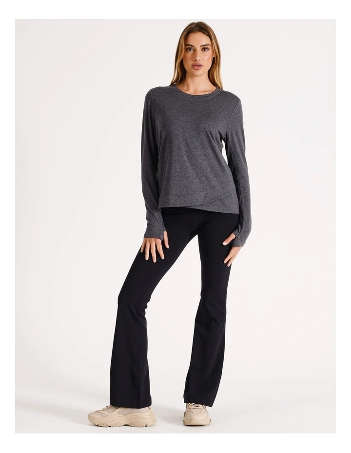 Cross Front Top in Charcoal