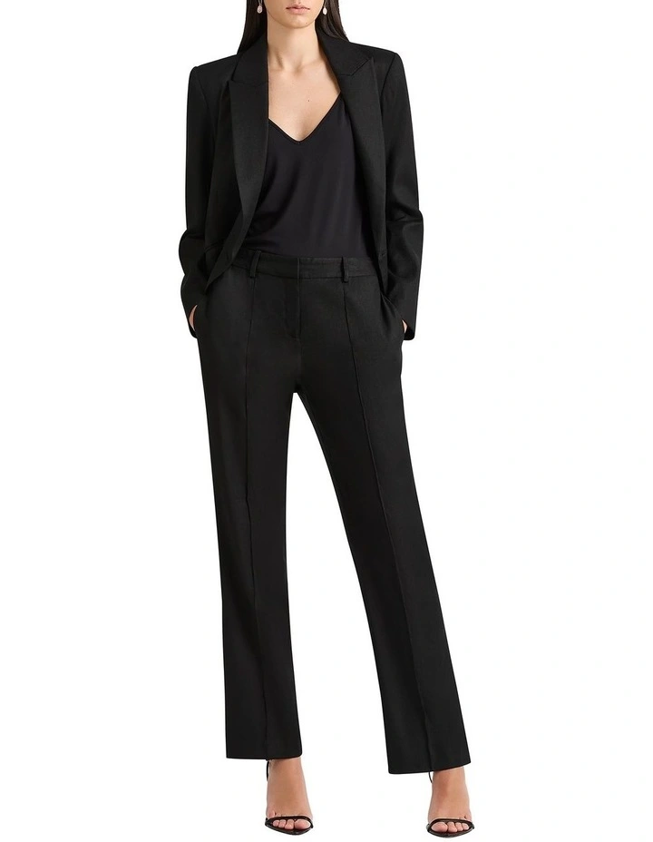 Ambrose Stretch Linen Pant in Black