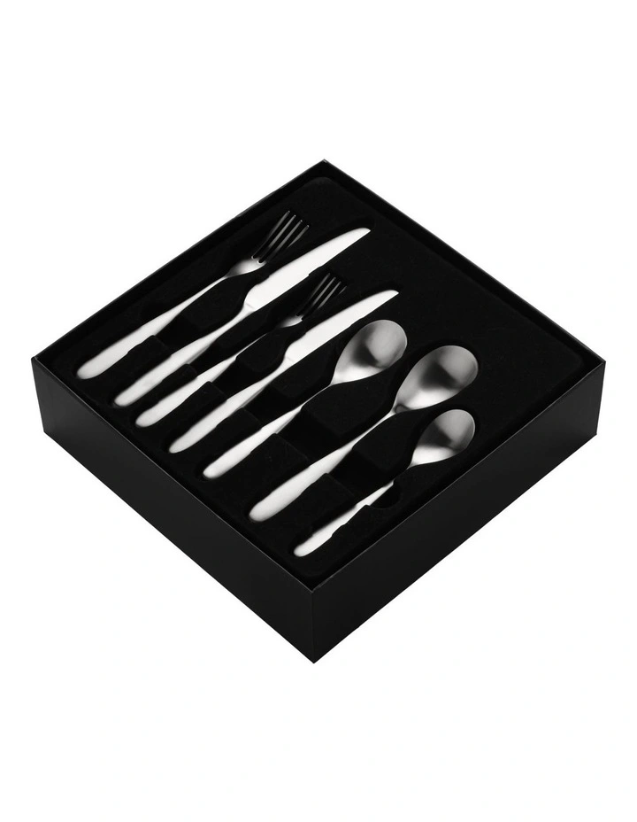 Nouveau Cutlery Set 42 Piece in Matte Silver
