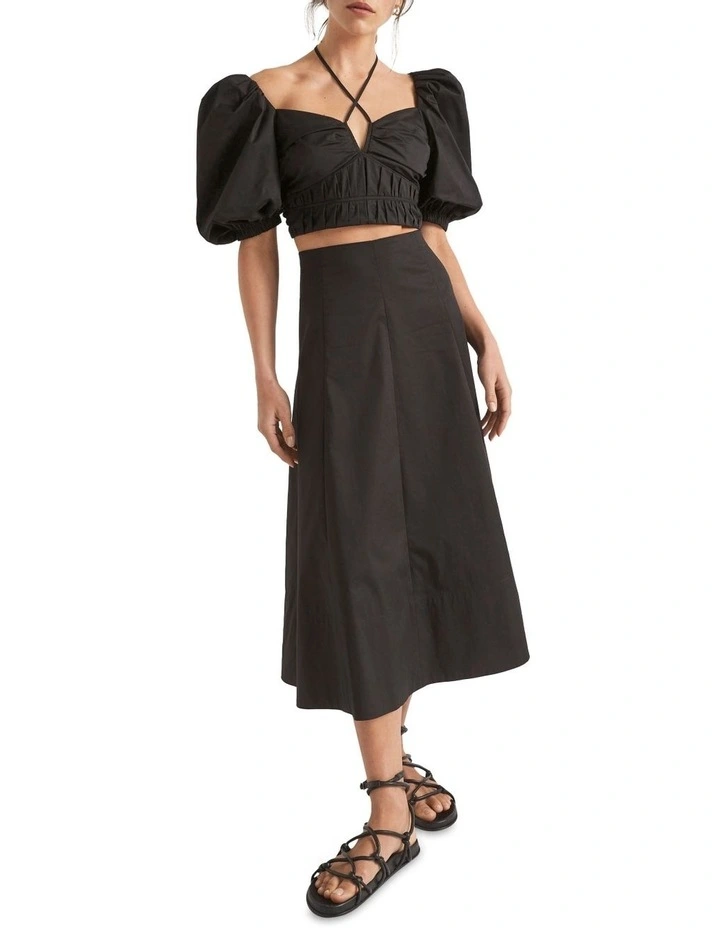 Sateen Tie Neck Top