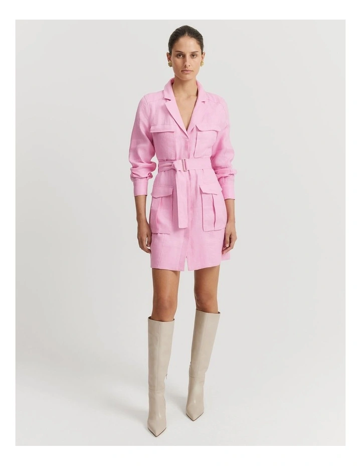 Utility Pocket Mini Dress in Rosetta