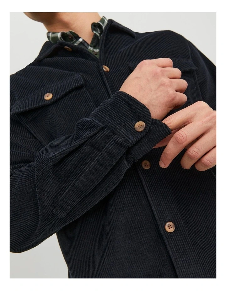 Dallas Corduroy Overshirt in Black