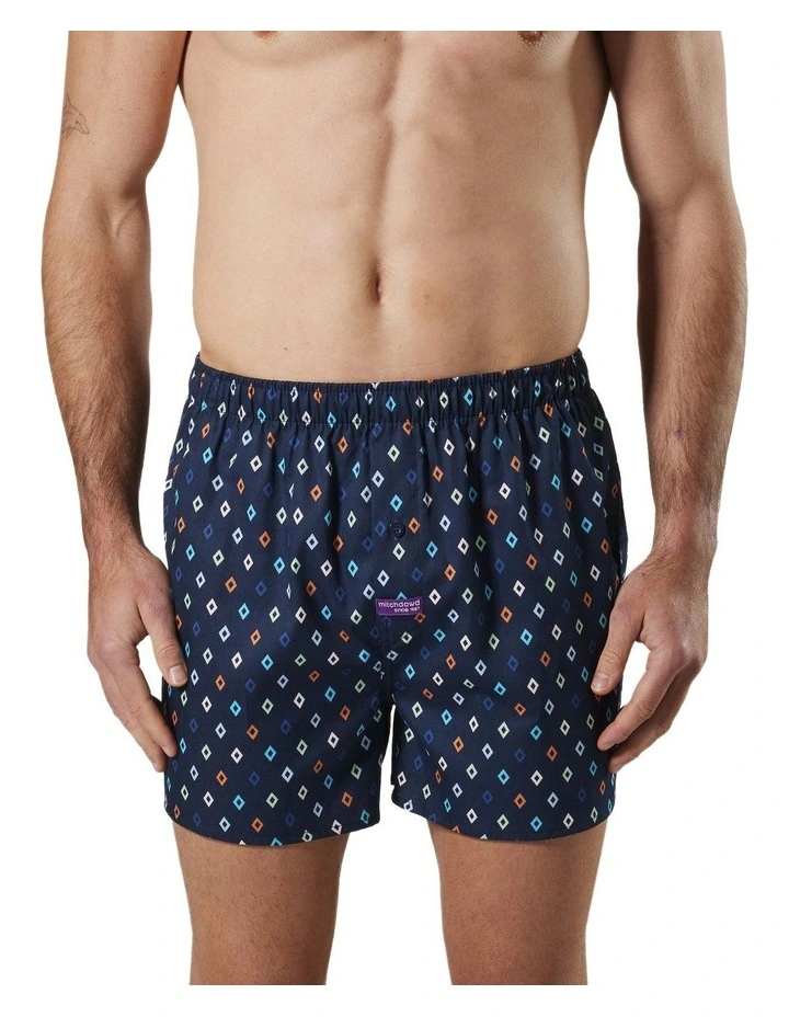 Diamond Cotton Boxer Shorts 3 Pack in Multi