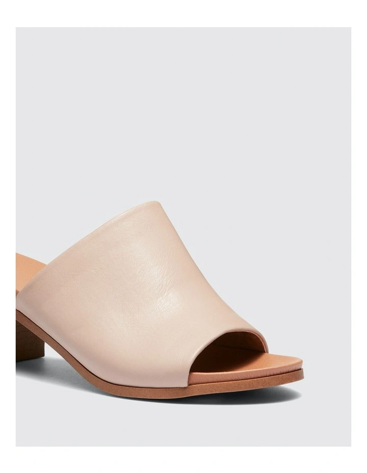 Fussy Heel Mules in Nude