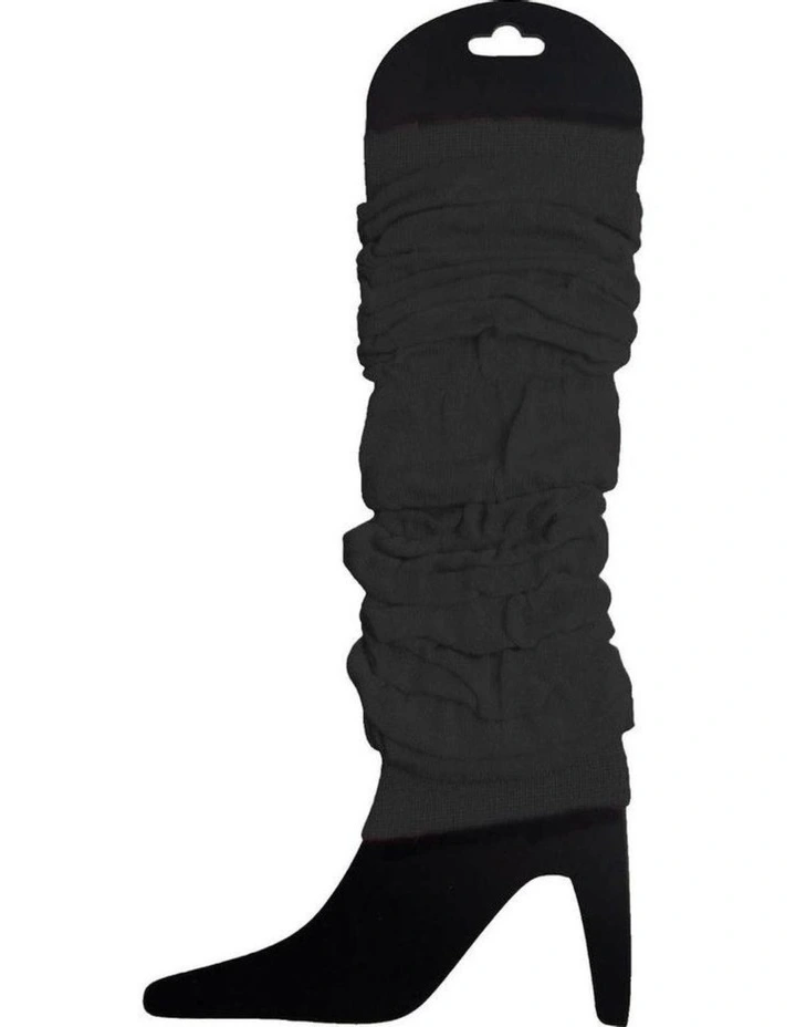 Knitted Leg Warmers 6 Pack in Black