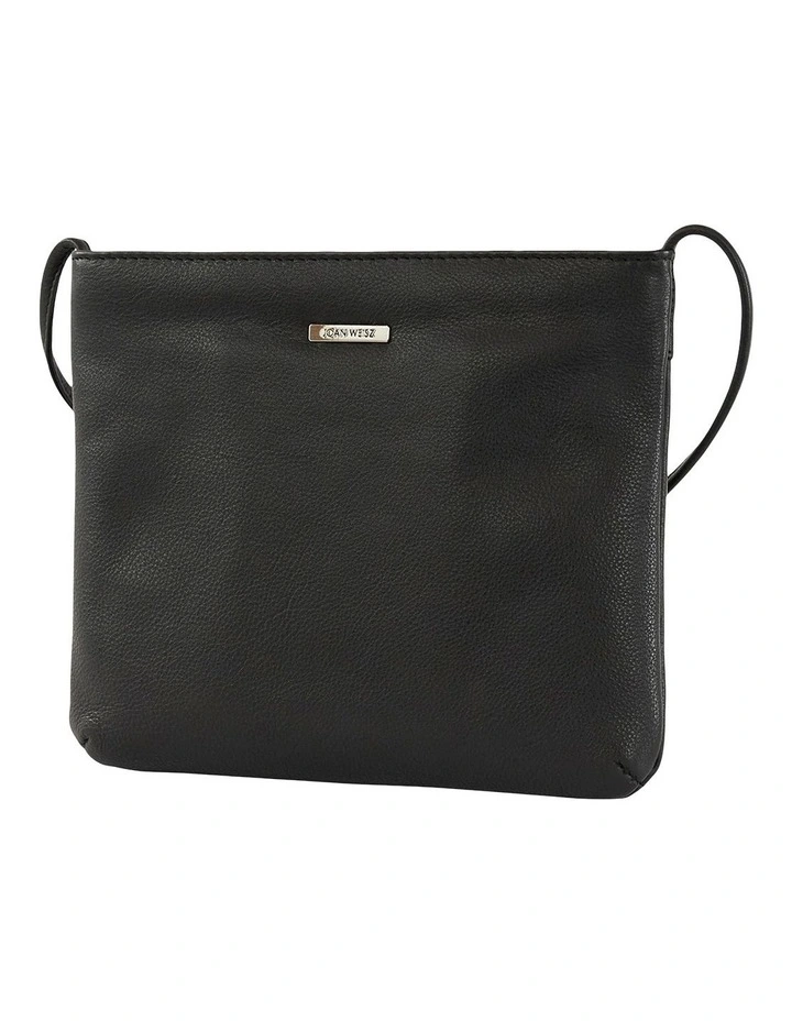 Daisy Leather Crossbody Bag in Black