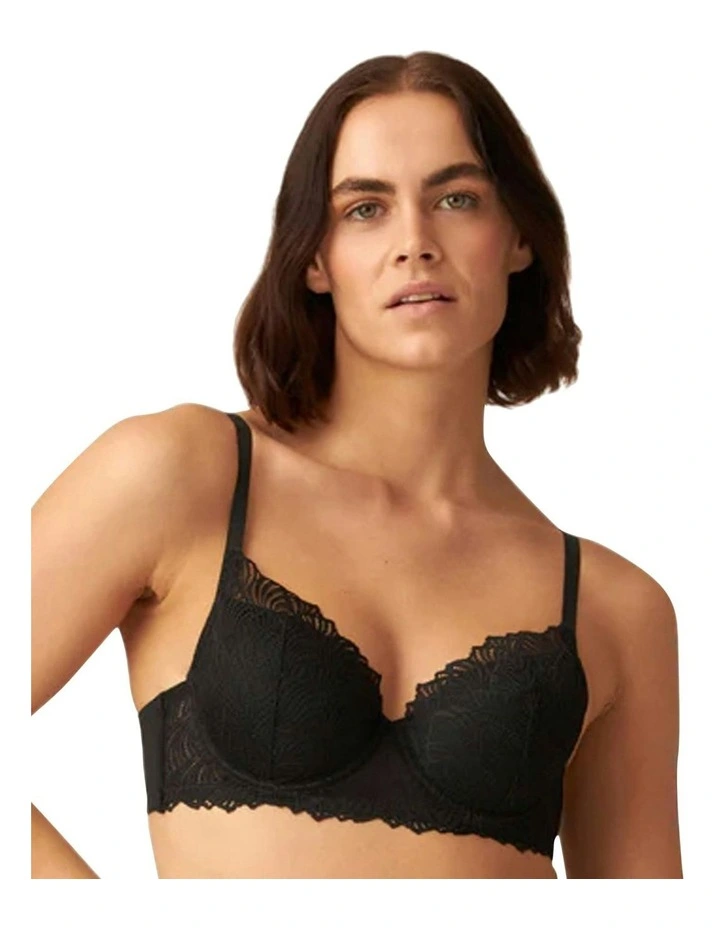 The Friday Recycled Lace Lined Underwire Bra in Black