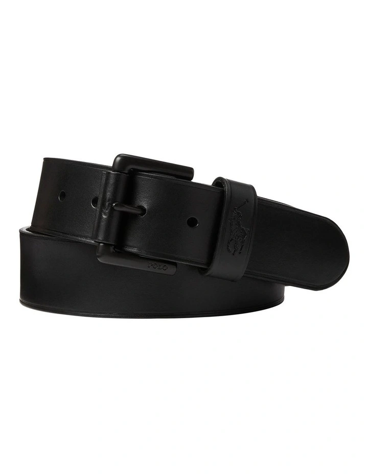 Signature Pony Leather Belt in Black