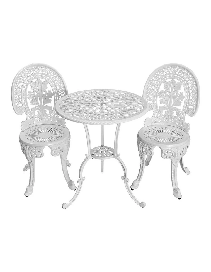 Patio Furniture Outdoor Bistro Set Dining Chairs 3 Pack in White