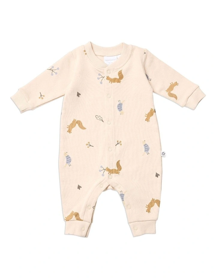 Fleece Button Suit in Squirrel