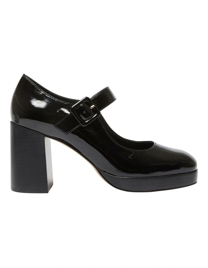 Hilton Heeled Shoes in Black Patent