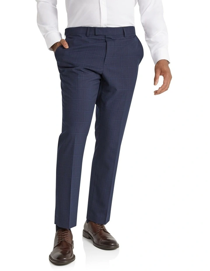 Damon Check Slim Dress Pant in Blue